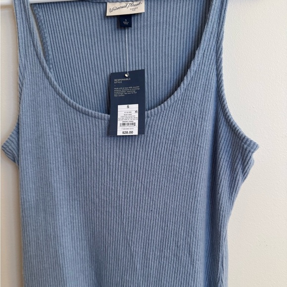 Universal Thread Women’s Drop Waist Ribbed Knit Midi Dress NWT Color Blue - Picture 6 of 7